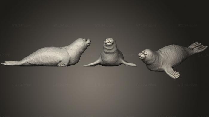 Animal figurines (Seal, STKJ_1452) 3D models for cnc